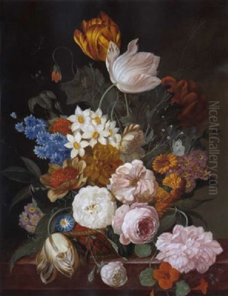 Blumenstilleben Oil Painting by Franz Xaver Pieler