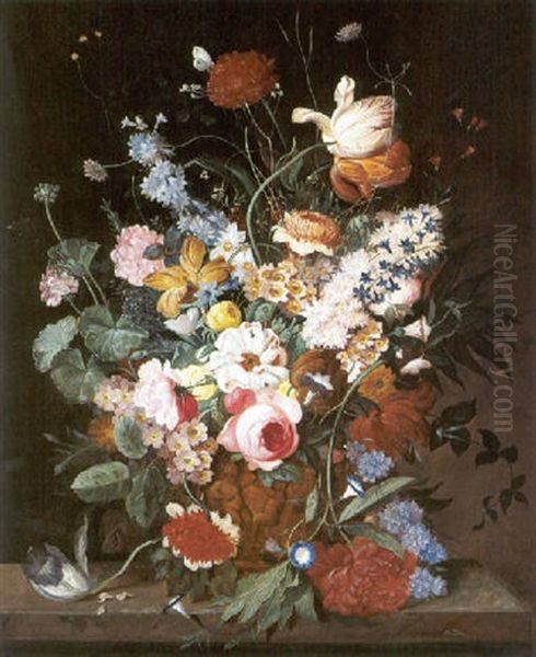 Groses Blumenstilleben Oil Painting by Franz Xaver Pieler