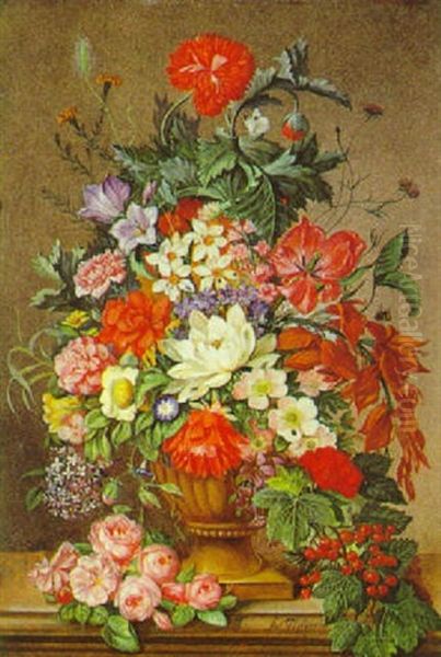 Blumenstilleben Oil Painting by Franz Xaver Pieler