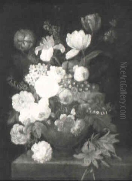 Still Life With Flowers Oil Painting by Franz Xaver Pieler