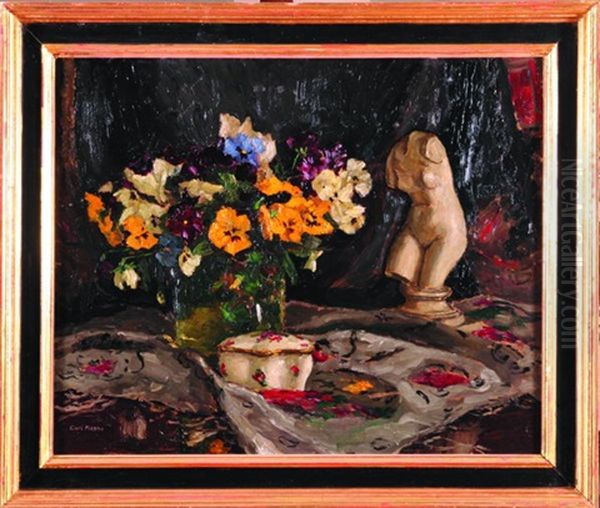 Martwa Natura Z Bratkami Oil Painting by Karl Johann Nikolaus Piepho