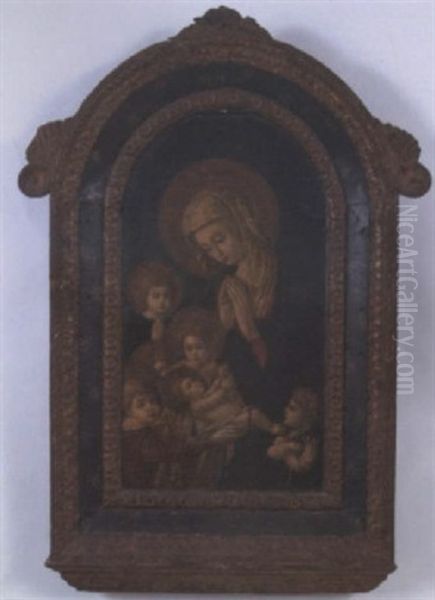Madonna And Child With St. John And Angels Oil Painting by Pier Francesco Fiorentino
