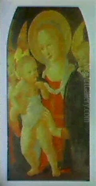 The Madonna And Child With Two Angels Oil Painting by Pier Francesco Fiorentino
