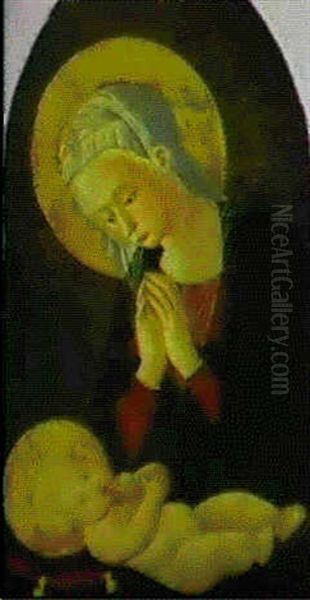 Madonna Col Bambino Oil Painting by Pier Francesco Fiorentino