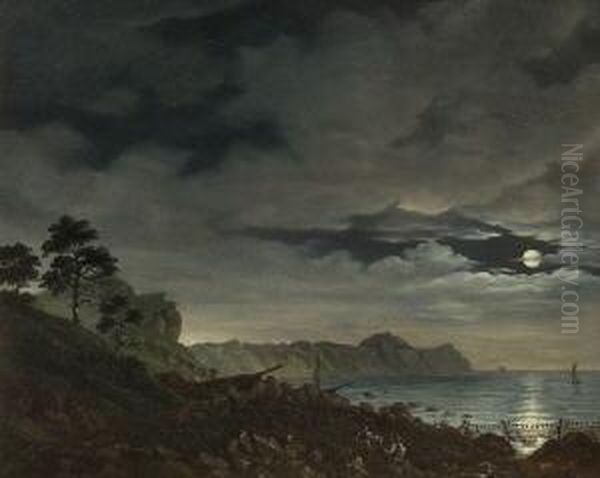 Blick Auf Kap Arkona Auf Rugen Oil Painting by Johann F. Boeck