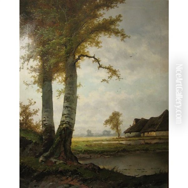 Landscape Oil Painting by Henri Joseph Pieron