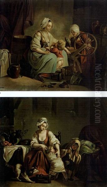 La Penitence (+ Le Pardon; Pair) Oil Painting by Jean Baptiste Marie Pierre