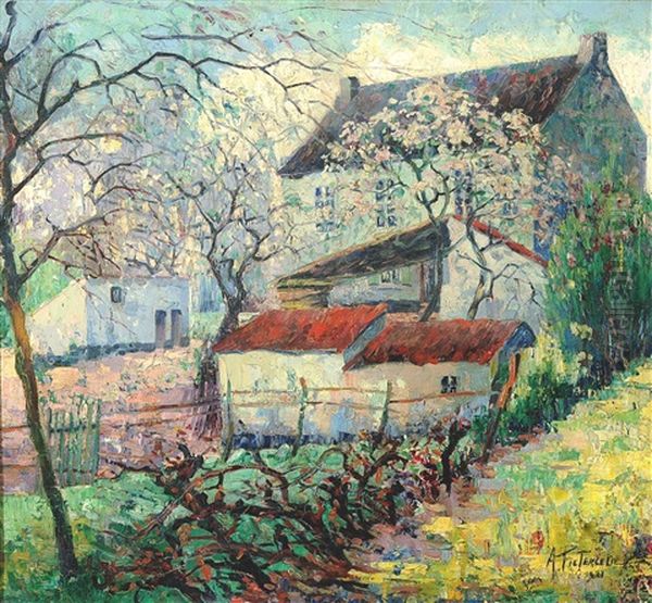 Guinguette Ensoleillee Oil Painting by Alfred Pietercelie