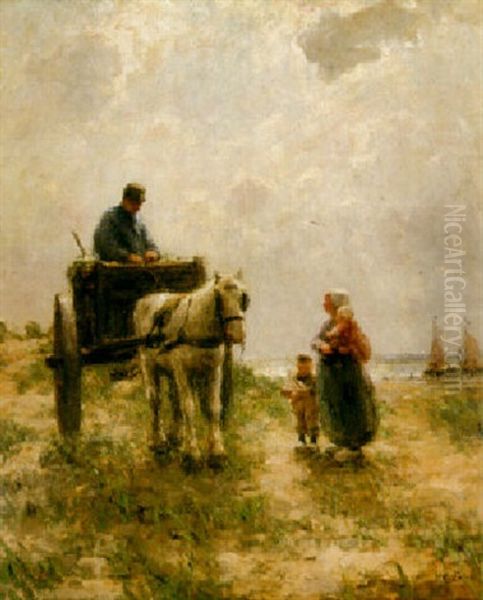 A Fisherman's Family In The Dunes Oil Painting by Evert Pieters