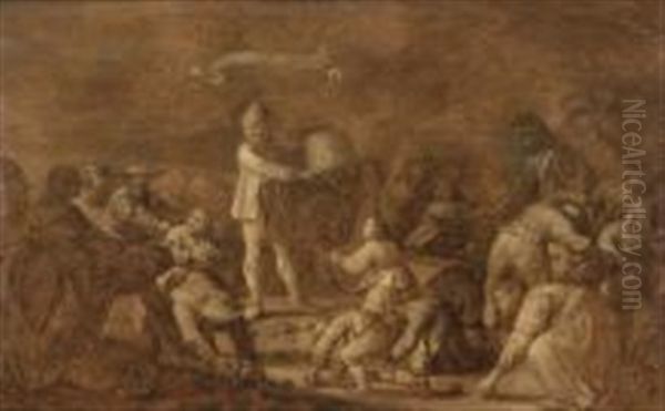 < T Wil Al Raapen > (chacun Veut Sa Part) Oil Painting by Adriaen Pietersz van de Venne