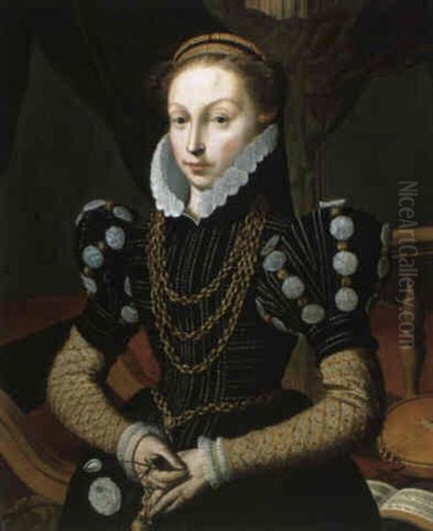 Bildnis Der Jonkvrouw Maria Van Woerden Van Vliet Oil Painting by Aert Pietersz
