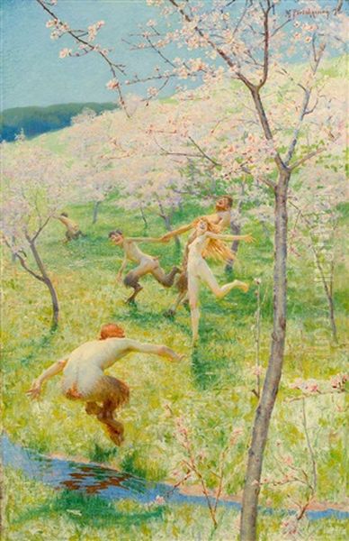 Im Fruhling Oil Painting by Max Ernst Pietschmann
