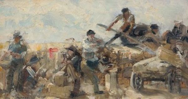 Steinbrucharbeiter Oil Painting by Max Ernst Pietschmann