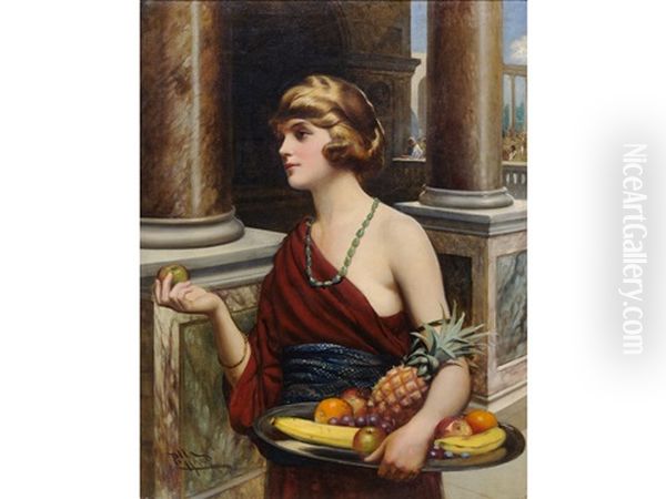 The Fruit Seller Oil Painting by Harold Piffard