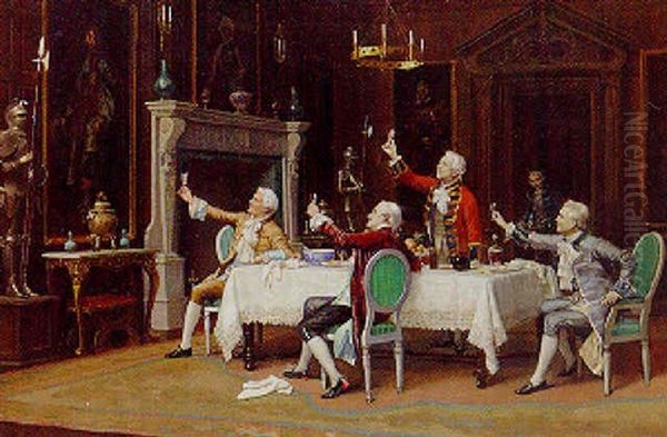 A Jacobite Toast Oil Painting by Harold Piffard