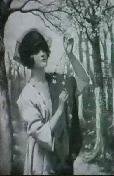 Spring Blossom Oil Painting by Harold Piffard