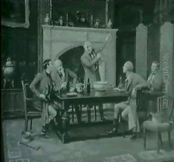 A Tall Story Oil Painting by Harold Piffard