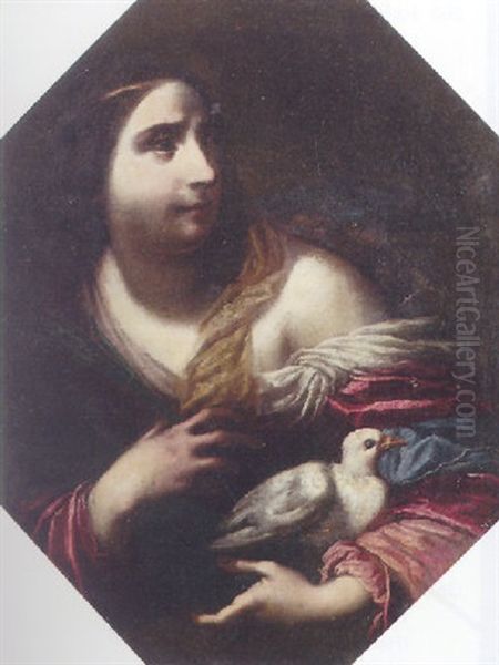 A Female Martyr Saint Oil Painting by Simone Pignone