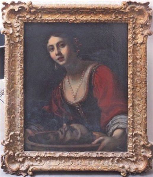Salome Et La Tete De Saint Jean Baptiste Oil Painting by Simone Pignoni