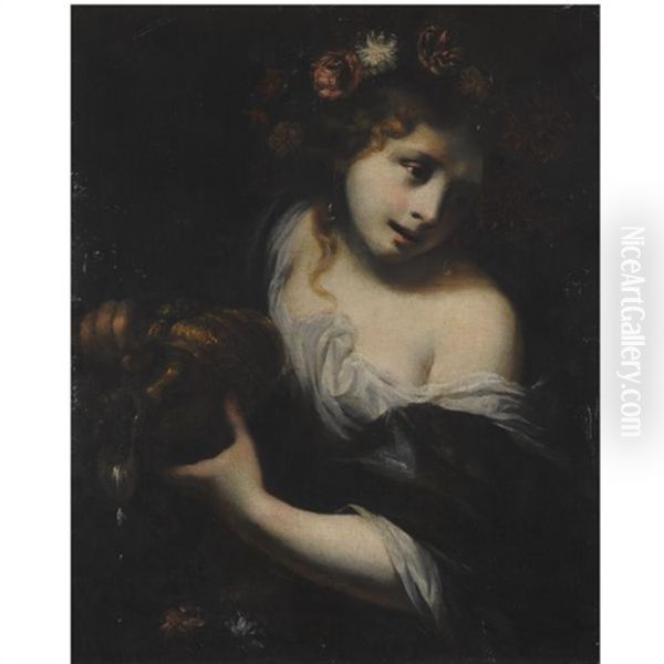 Flora Oil Painting by Simone Pignoni