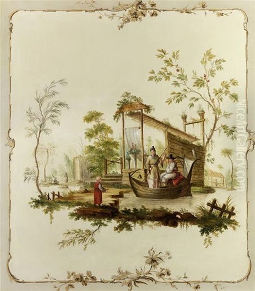 Chinoiserie Oil Painting by Jean-Baptiste Pillement