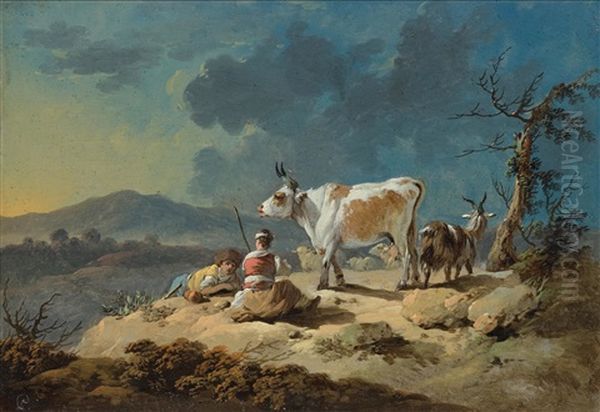 Pastoral Scene Oil Painting by Jean-Baptiste Pillement