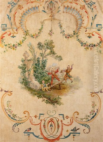 Chinoiseries Oil Painting by Jean-Baptiste Pillement