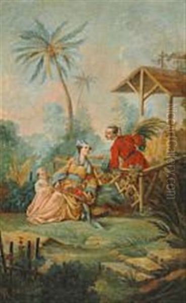 Two Scenes From The Orient Oil Painting by Jean-Baptiste Pillement