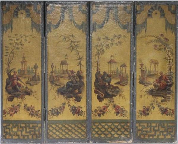 Chinoiserie Oil Painting by Jean-Baptiste Pillement