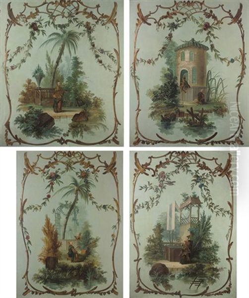 Chinoiseries Oil Painting by Jean-Baptiste Pillement