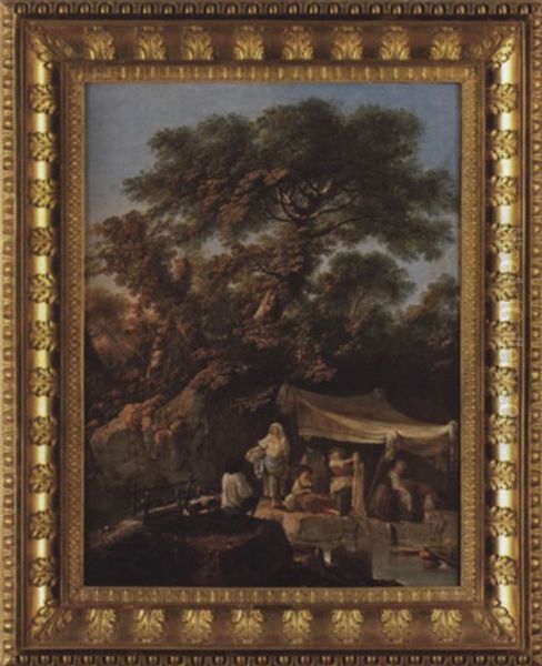 Die Wascherinnen Oil Painting by Jean-Baptiste Pillement