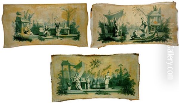 Chinoiserie Oil Painting by Jean-Baptiste Pillement