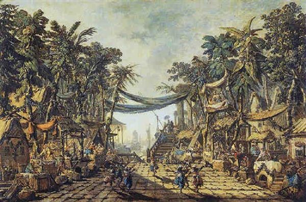 Divertissement Oriental Oil Painting by Jean-Baptiste Pillement