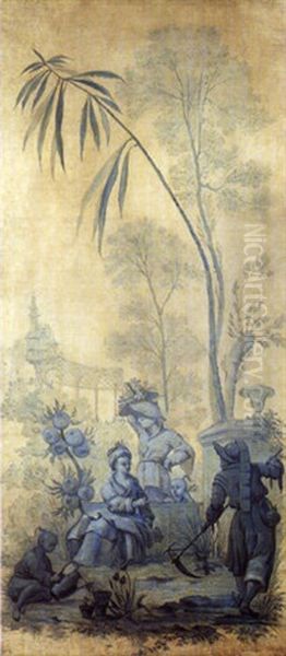 Chinoiserie Dans Un Parc Oil Painting by Jean-Baptiste Pillement