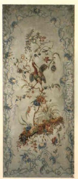 Guirlande De Fleurs A L'echassier Oil Painting by Jean-Baptiste Pillement