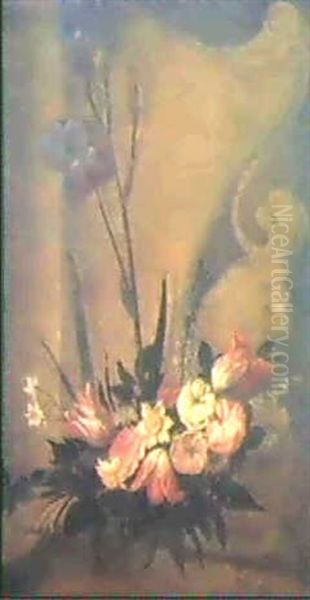 Paisaje Con Cascada Y Pastores Conduciendo Su Ganado En Un  Recodo Bajo Un  Gran Roca Oil Painting by Jean-Baptiste Pillement