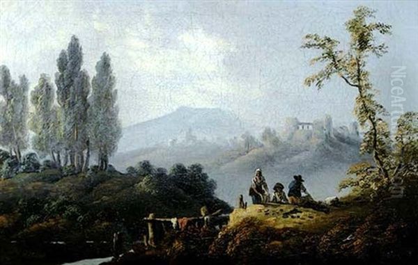 A Landscape Oil Painting by Jean-Baptiste Pillement