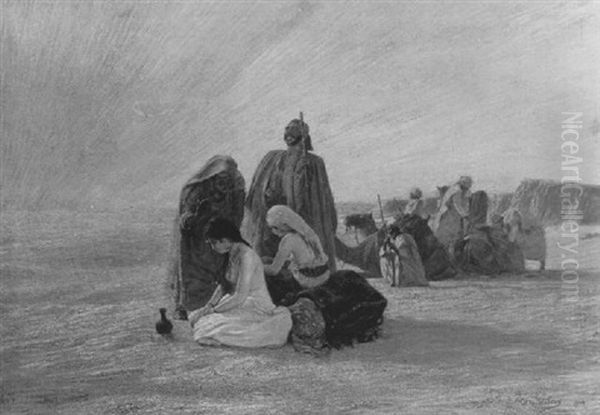 Rast In Der Wuste Oil Painting by Otto Pilny