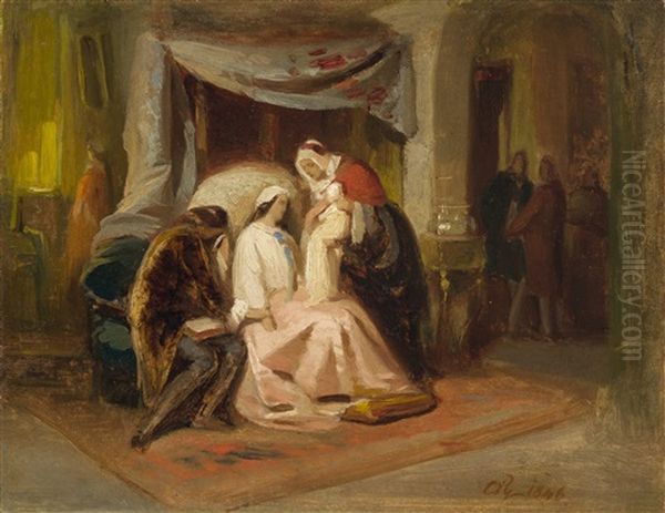 Kelines Madchen In Einem Sessel Oil Painting by Carl Theodor Von Piloty