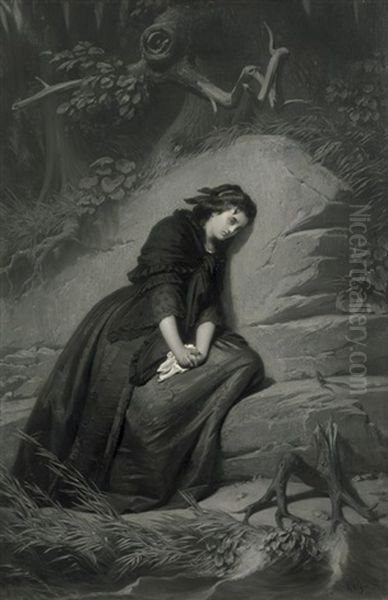 Illustration Zu Friedrich Schillers Gedicht Des Madchens Klage Oil Painting by Carl Theodor Von Piloty