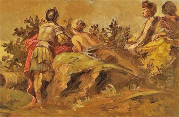 Figurenstudie (in The Manner Of Salvatore Rosas) Oil Painting by Carl Theodor Von Piloty