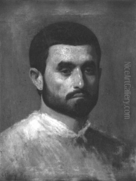 Kopfstudie Zu Metellus Climber Oil Painting by Carl Theodor Von Piloty