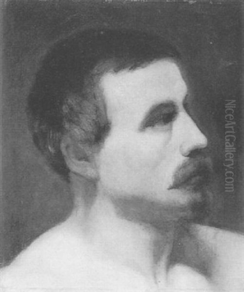 Herrenbildnis Oil Painting by Carl Theodor Von Piloty