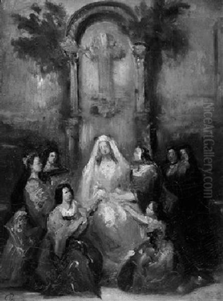 Schmuckung Einer Braut Oil Painting by Carl Theodor Von Piloty