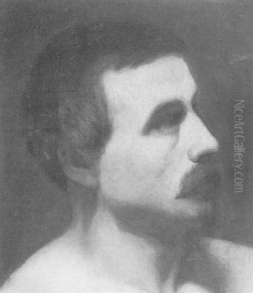 Herrenbildnis Oil Painting by Carl Theodor Von Piloty