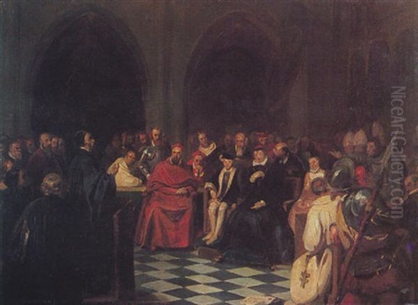 Kopie Nach Delaroche Oil Painting by Carl Theodor Von Piloty