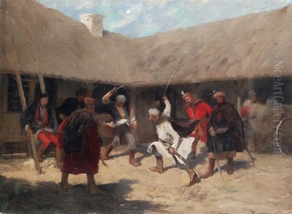 Sabelkampf Auf Der Krim Oil Painting by Isidore Alexandre Augustin Pils