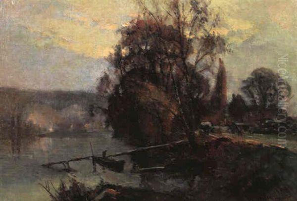Les Bords De Seine A L'ile La Croix Oil Painting by Robert Antoine Pinchon