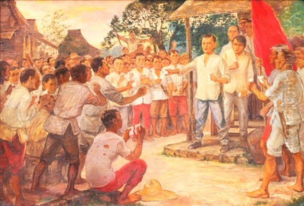 First Cry Of Balintawak Oil Painting by Jorge Pineda