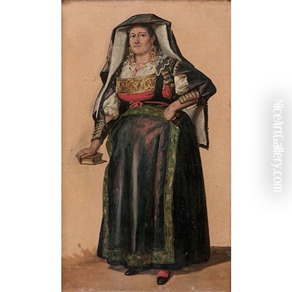 Dame Au Livre Oil Painting by Edouard Pingret